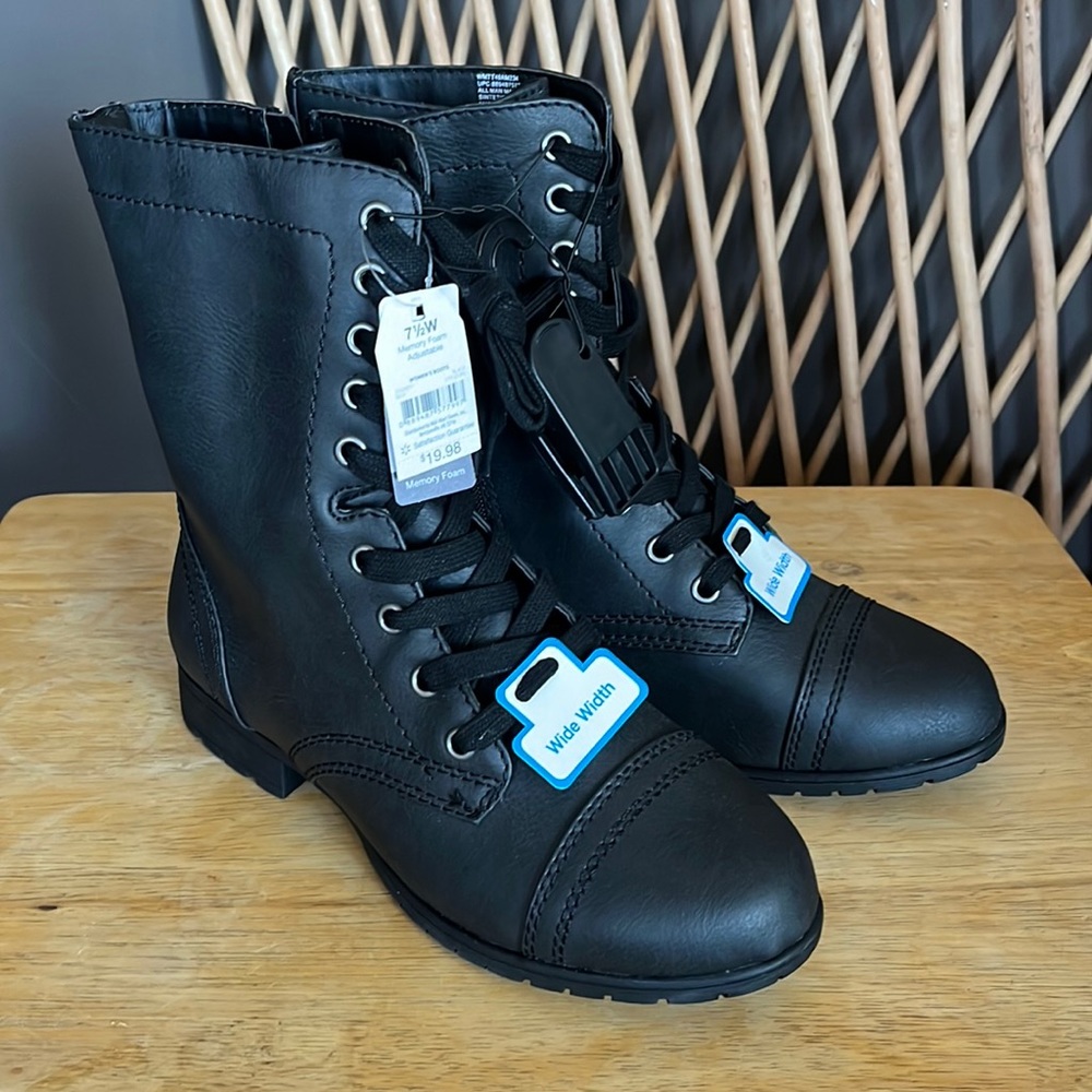 Black Combat Style Boots